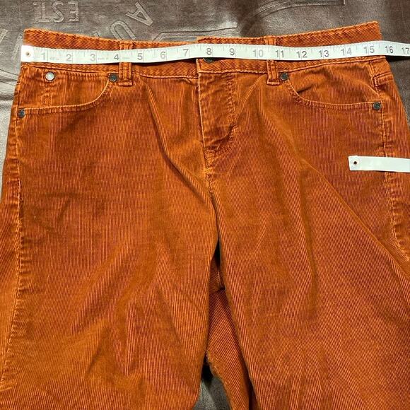 Talbots Petites Women 8p Signature Stretch Corduroy Straight Pants Orange Preppy - Picture 13 of 15